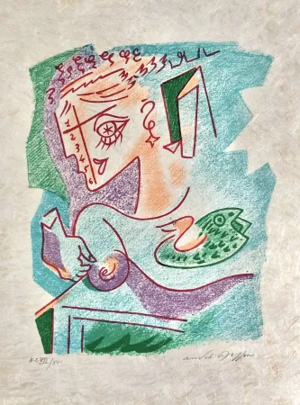 Литография Masson - Une étoile de craie