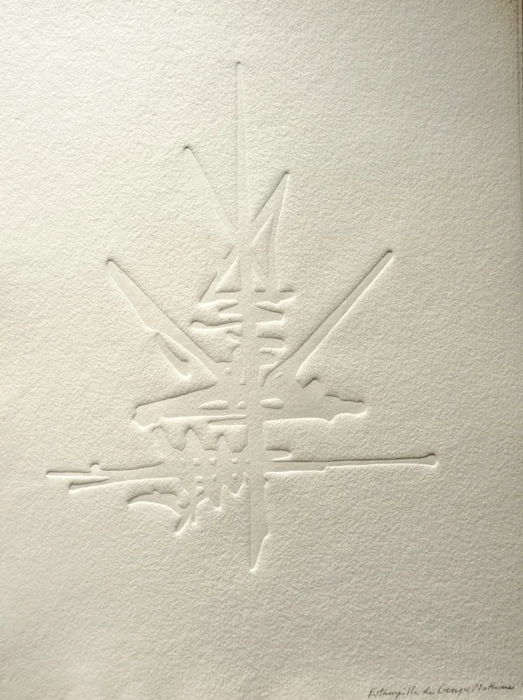 Нет Никаких Технических Mathieu - Georges Mathieu (1921-2012) - Composition abstraite2, Estampille signee a la main 