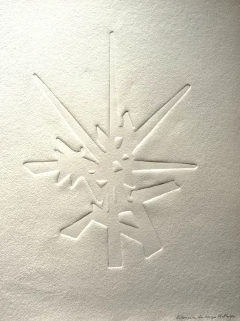 Relief Mathieu - Georges Mathieu (1921-2012) - Estampille signee a la main, '80-'90