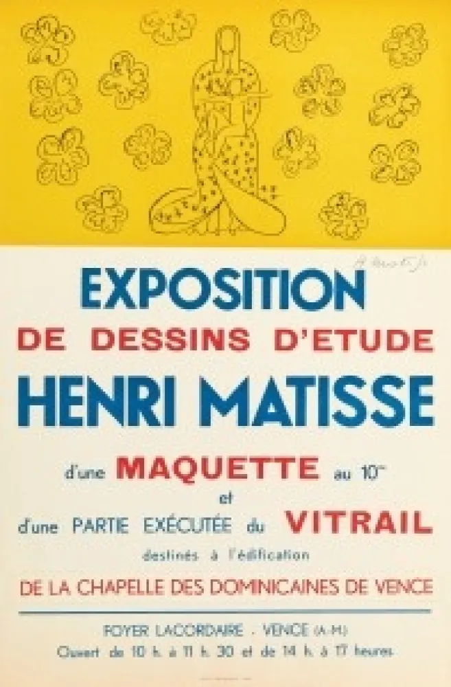 Литография Matisse - Exposition de dessins d'étude ,Vence 