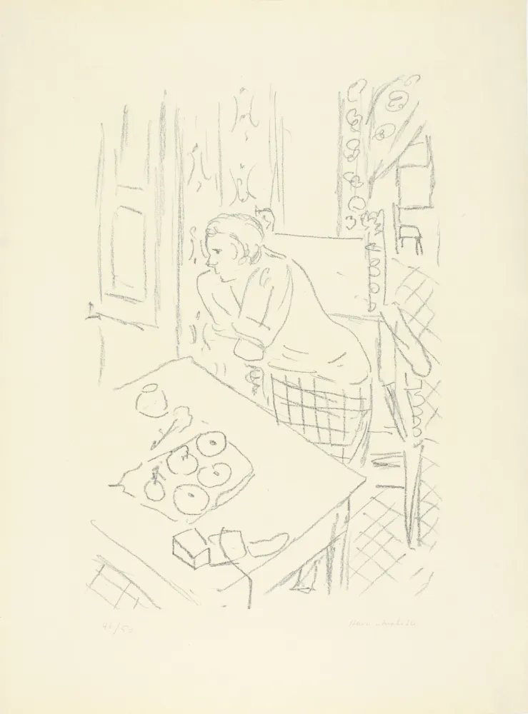 Литография Matisse - Figure dans un intérieur