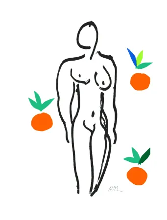 Литография Matisse - Le Nu aux oranges (Nude with Oranges)