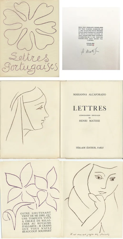 Иллюстрированная Книга Matisse - M. Alacaforado : LETTRES PORTUGAISES. Lithographies originales de Henri Matisse (1946)