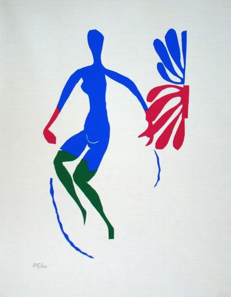 Литография Matisse - Nu bleu, avec des bas verts