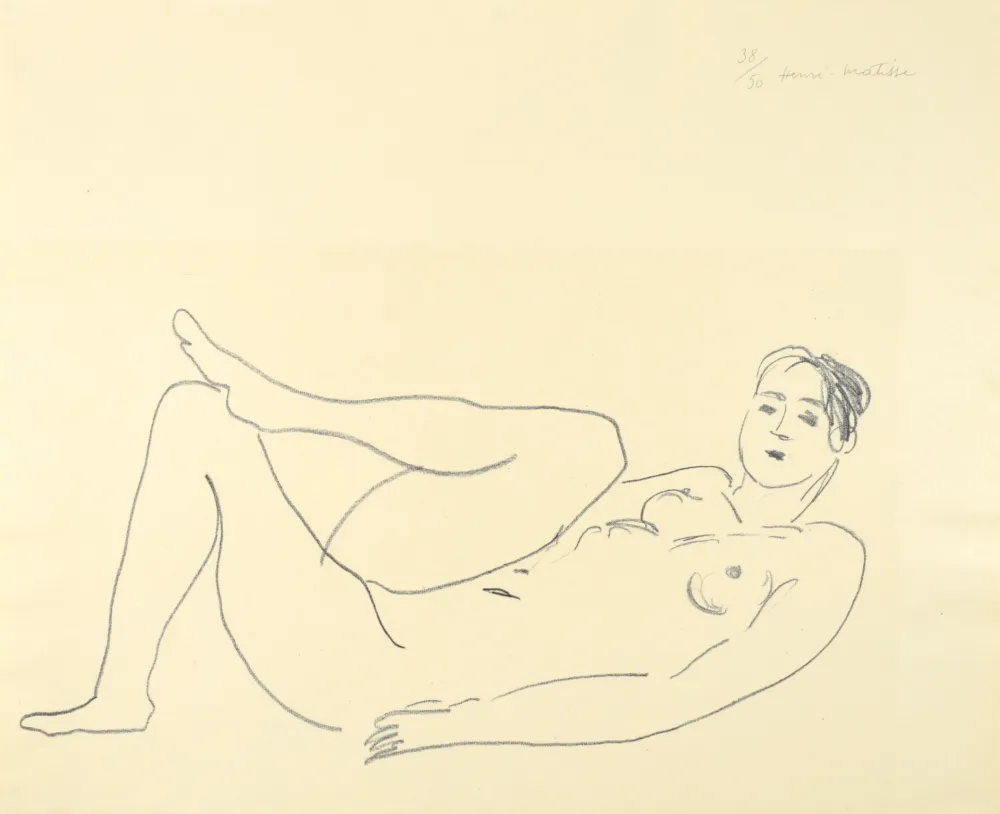 Литография Matisse - Nu couché, jambe repliée - Étude de jambes