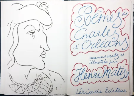 Иллюстрированная Книга Matisse - POÈMES DE CHARLES D'ORLÉANS. 54 lithographies en couleur par Henri Matisse (1950)