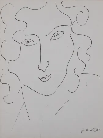Литография Matisse - Portrait de femme, 1947