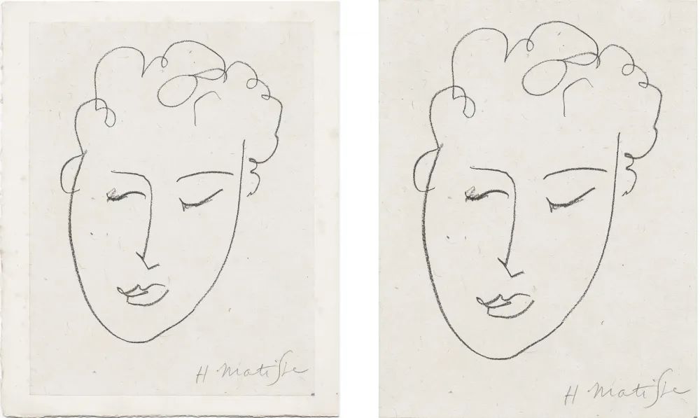 Литография Matisse - VISAGE DE FEMME. Pour Jules Romains : Pierres Levées, poèmes. Paris 1948