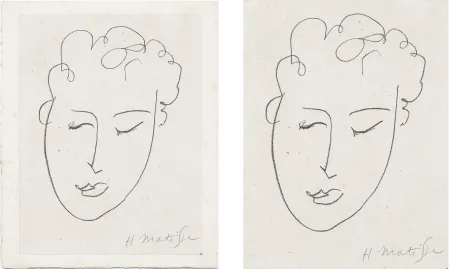 Литография Matisse - VISAGE DE FEMME. Pour Jules Romains : Pierres Levées, poèmes. Paris 1948