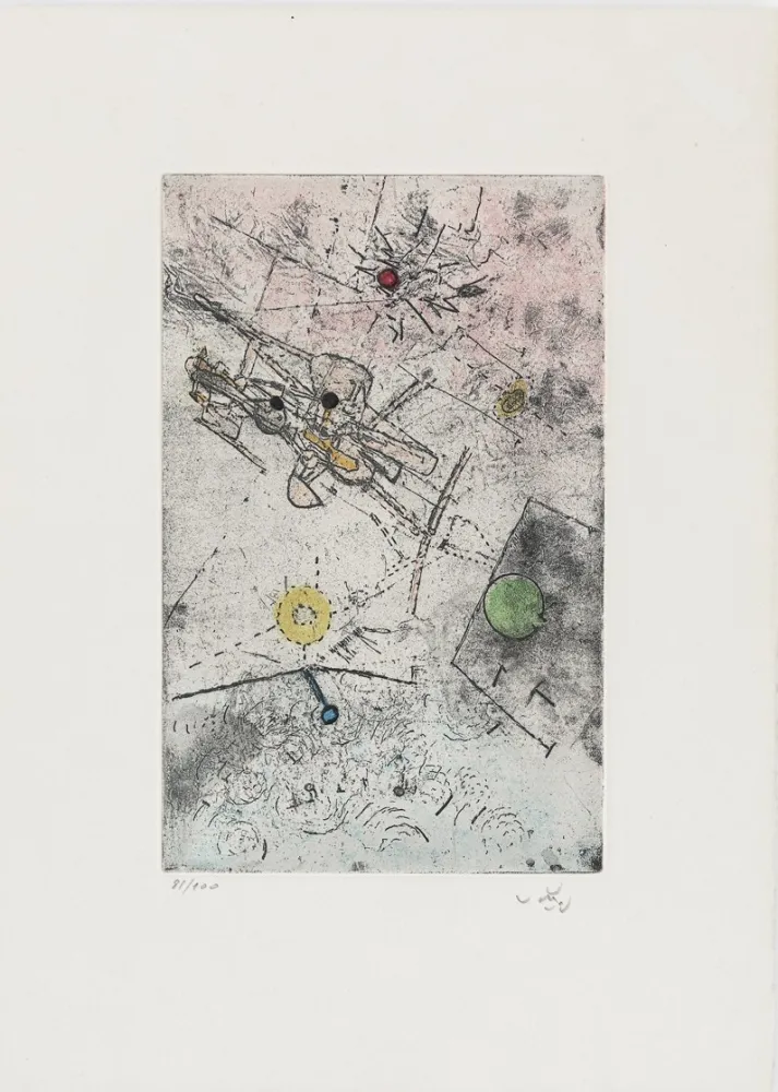 Офорт И Аквитанта Matta - Droites Libérées