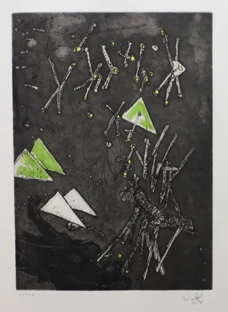 Офорт И Аквитанта Matta - Droites libérées (planche 11)