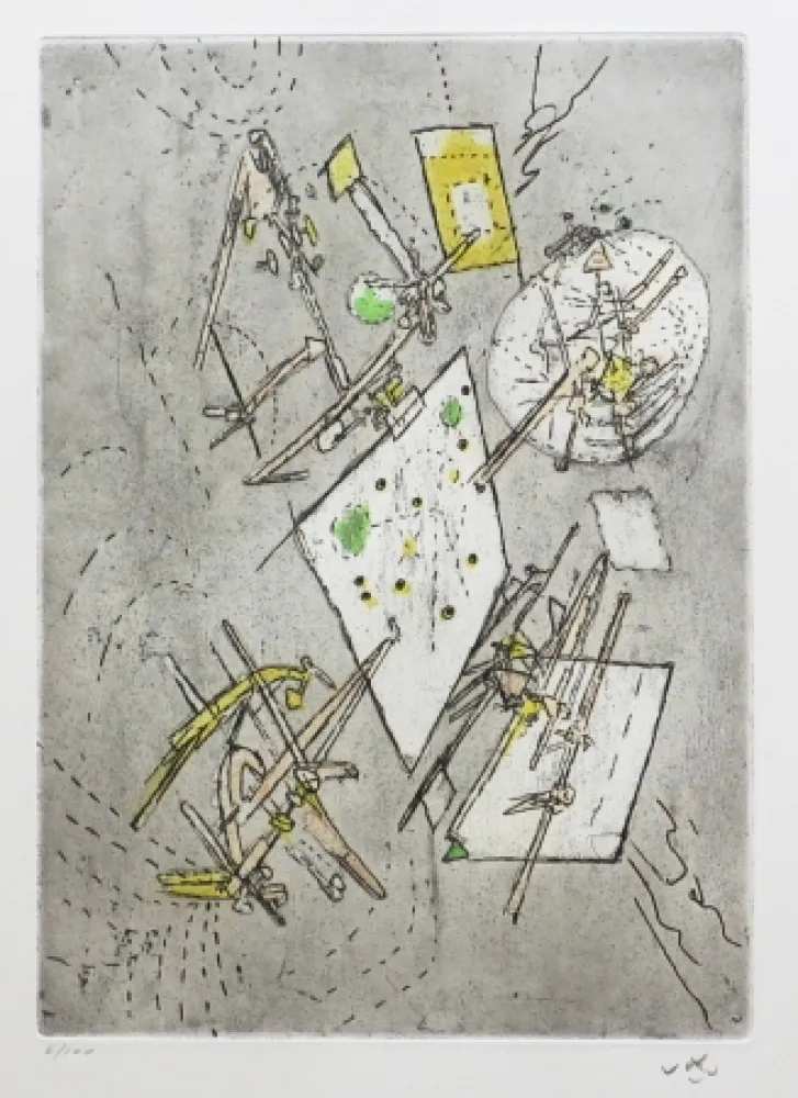 Офорт И Аквитанта Matta - Droites libérées (Planche 13)