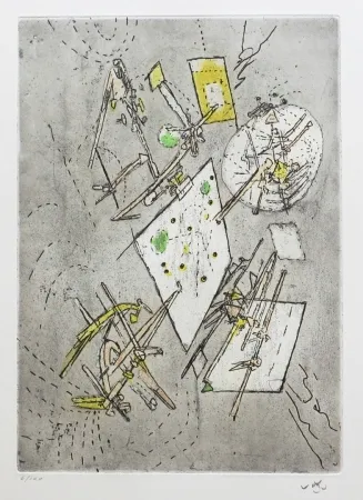 Офорт И Аквитанта Matta - Droites libérées (Planche 13)