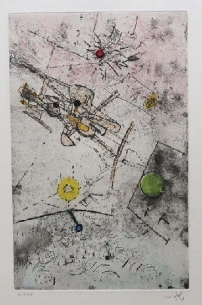 Офорт И Аквитанта Matta - Droites libérées (planche 7)