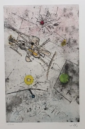 Офорт И Аквитанта Matta - Droites libérées (planche 7)