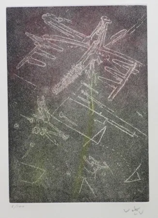 Офорт И Аквитанта Matta - Droites libérées (planche 8)