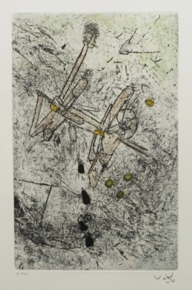 Офорт И Аквитанта Matta - Droites libérées (planche2)