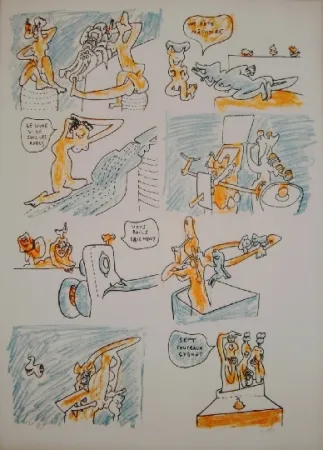 Литография Matta - Fête couchée