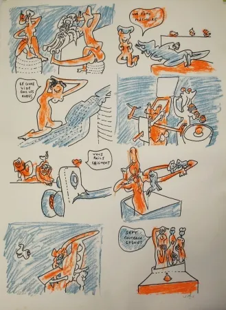 Литография Matta - Fête couchée