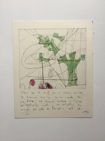 Литография Matta - La carte de la force (from Morfolgie Verbali)