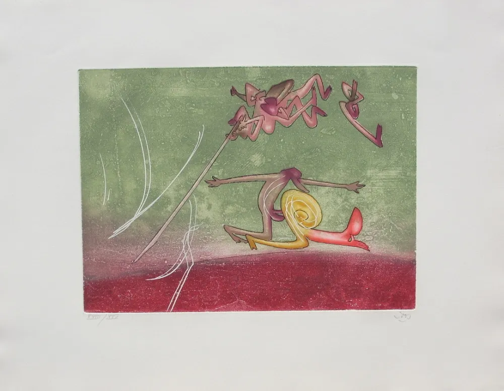 Офорт И Аквитанта Matta - Le sot à la perche