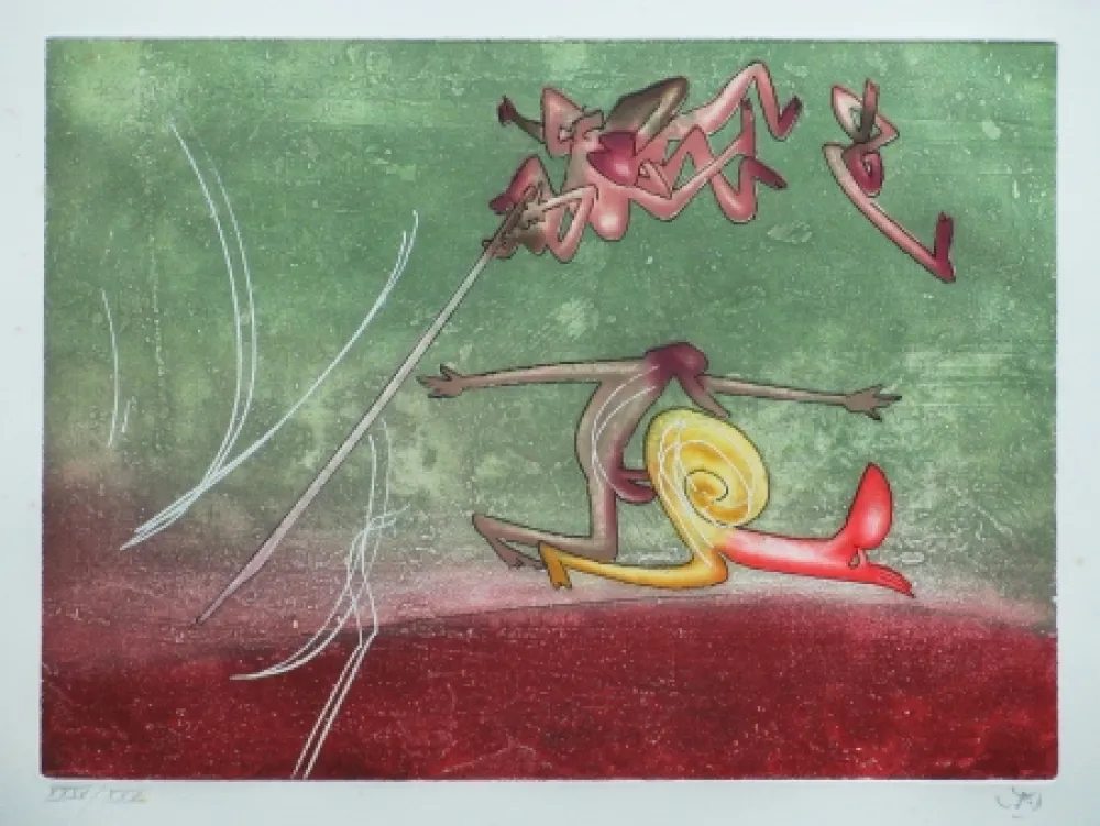 Офорт И Аквитанта Matta - Le sot à la perche