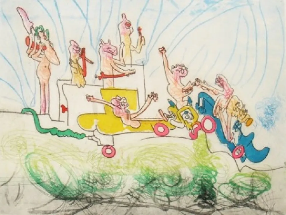 Офорт И Аквитанта Matta - Les Oh  Tomobiles