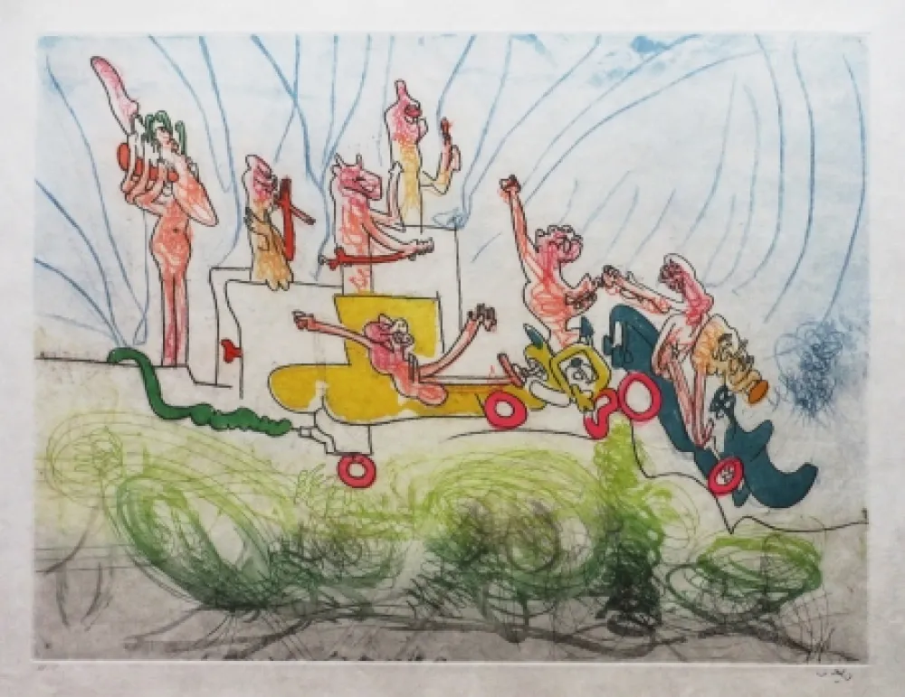 Офорт И Аквитанта Matta - Les Oh' Tomobiles (Planche 2)