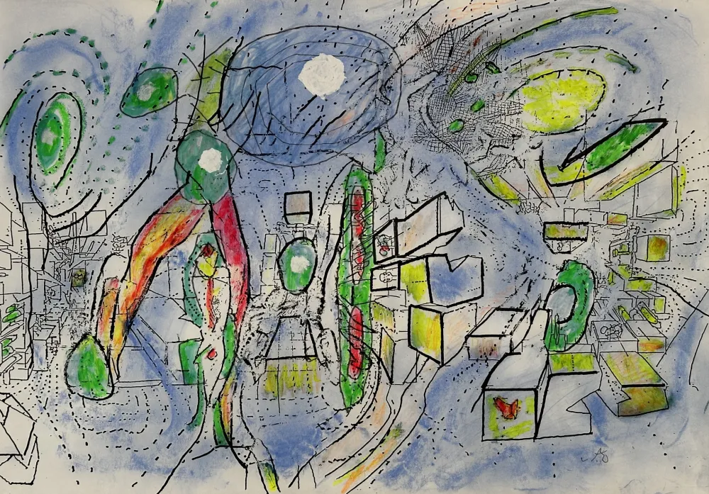 Нет Никаких Технических Matta - Sans Titre Drawing on Print