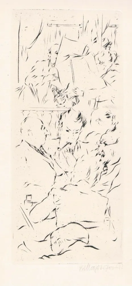 Гравюра Сухой Иглой Mayrhofer - Im Kaffeehaus