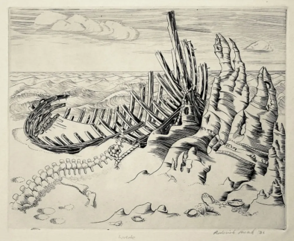 Офорт Mead - Wreck (Wreck on Shore; Wrecked Ship)