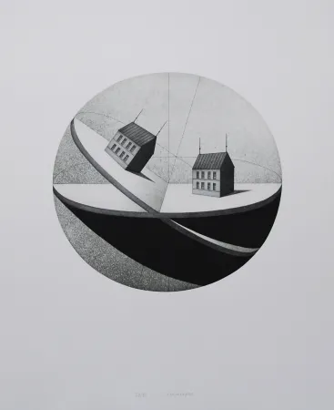 Офорт И Аквитанта Meckseper - Schiefe Ebene