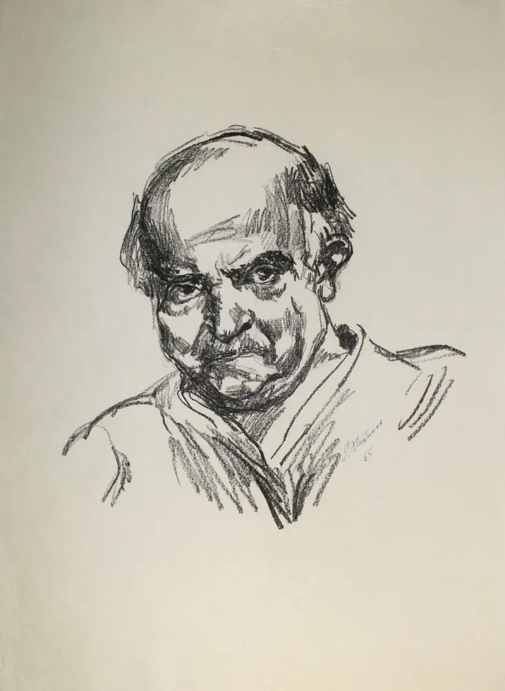 Литография Meidner - Selbstbildnis nach links