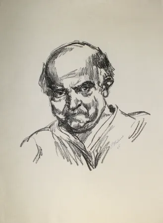 Литография Meidner - Selbstbildnis nach links