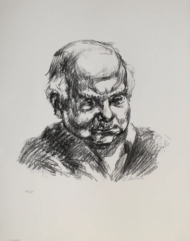 Литография Meidner - Selbstbildnis nach rechts