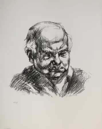 Литография Meidner - Selbstbildnis nach rechts