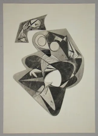 Офорт Mels - Composition pour Art Abstrait