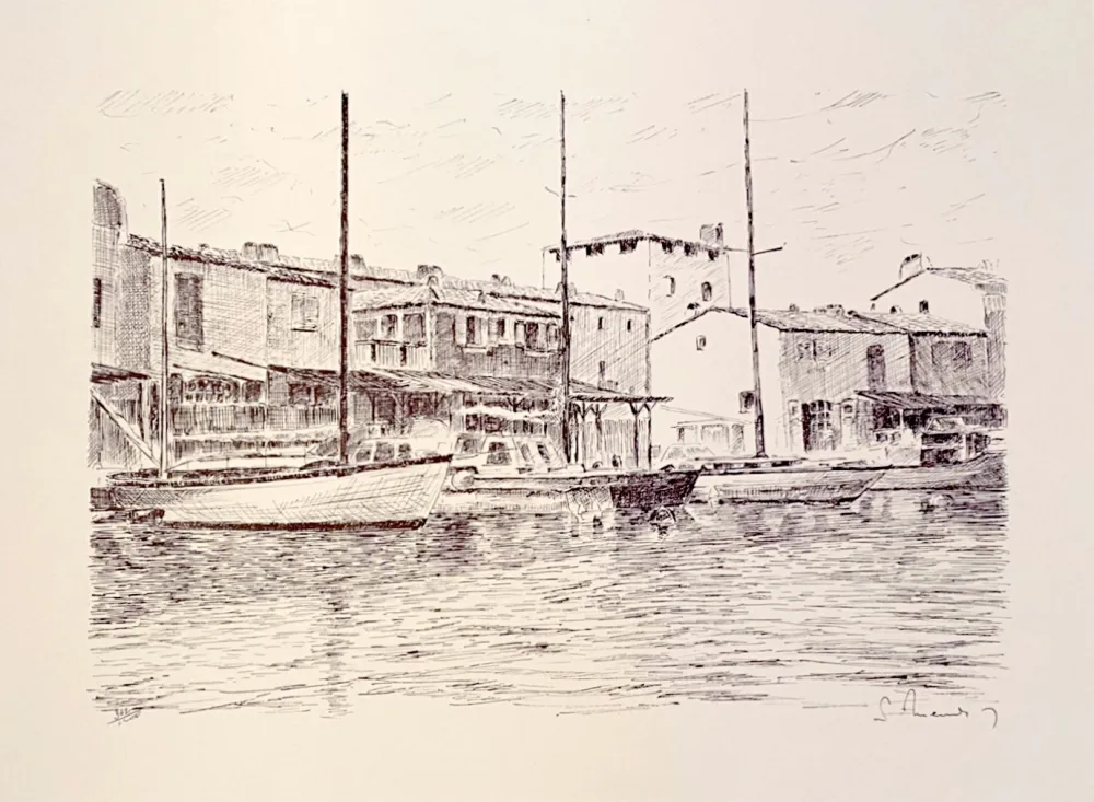 Литография Mendjisky - Port Grimaud