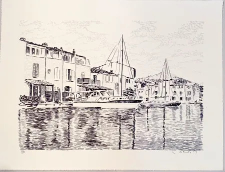 Литография Mendjisky - Port Grimaud