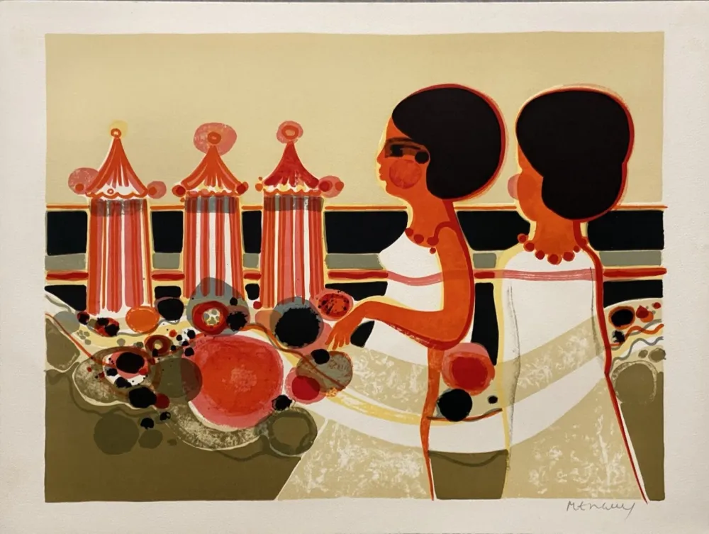 Литография Menguy - La plage II