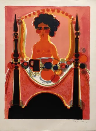 Литография Menguy - Le déjeuner