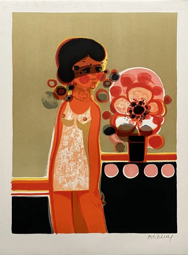 Литография Menguy - Pensive