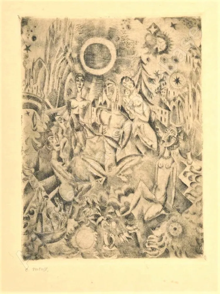 Гравюра Сухой Иглой Mense - Andacht