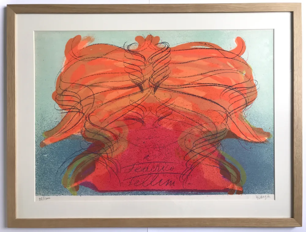 Литография Messagier - Hommage à Federico Fellini