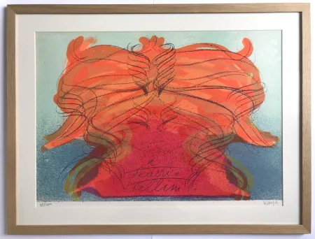 Литография Messagier - Hommage à Federico Fellini