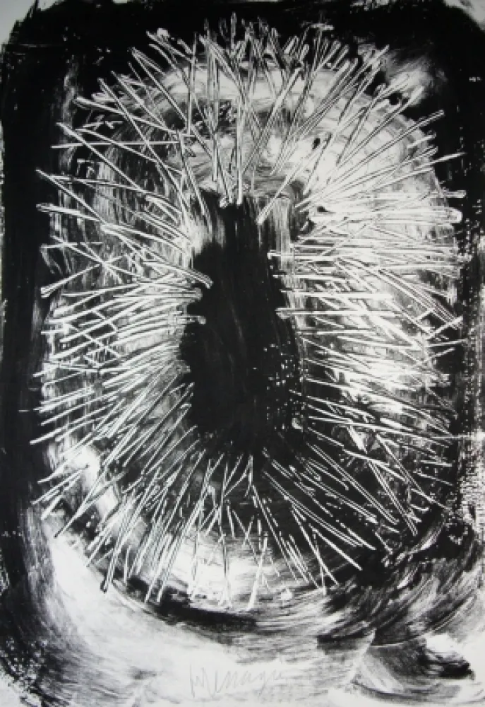 Литография Messagier - Pour le peuple africain