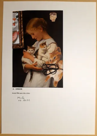 Нет Никаких Технических Metras - Jeune fille avec des chats