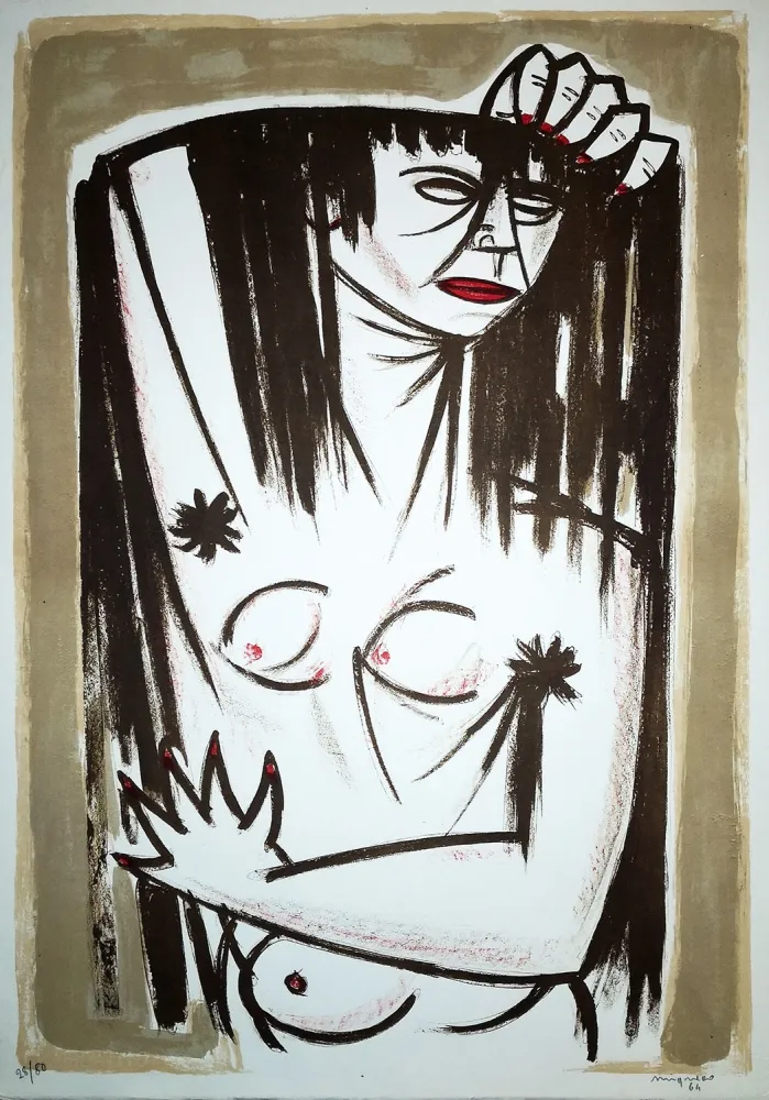 Литография Migneco - Donna