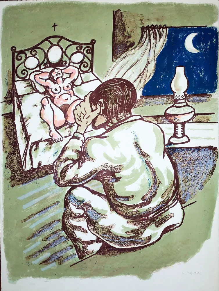 Литография Migneco - La notte