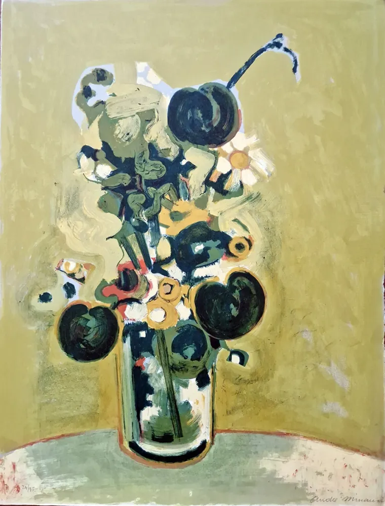 Литография Minaux - Le bouquet d'octobre